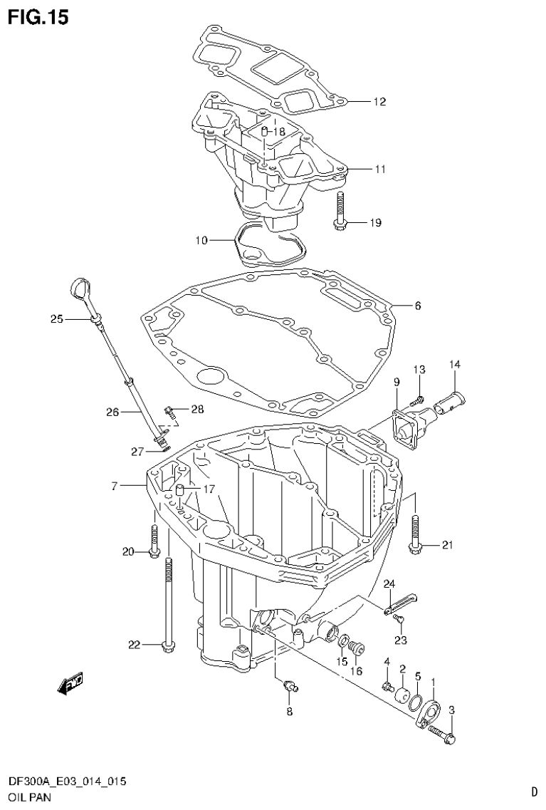 Suzuki DF250AP OIL PAN parts diagram